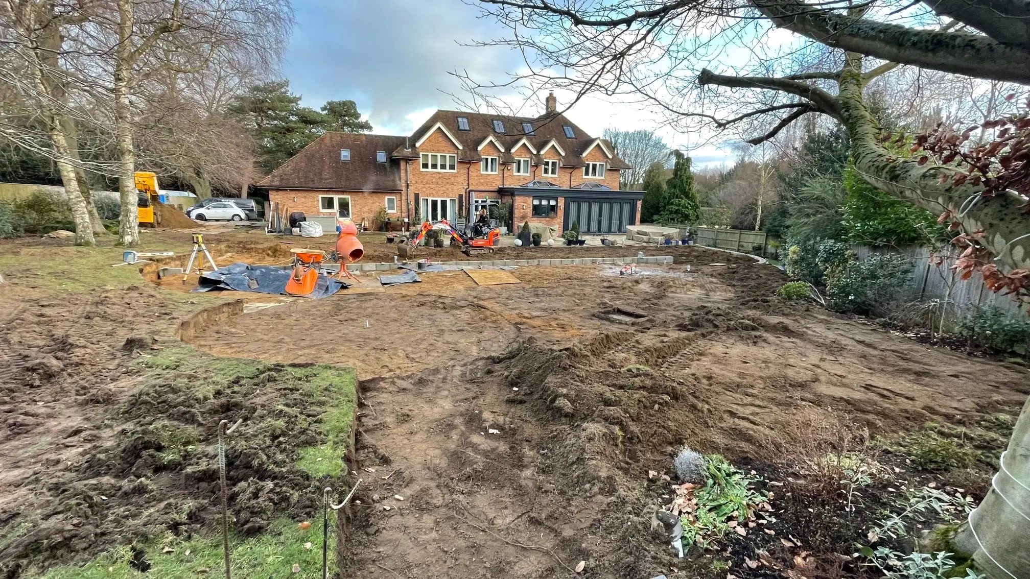 Woburn Sands garden, during construction (2)
